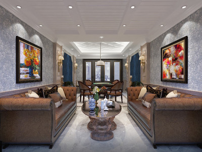 潮流混搭，藝術生活——彭女士400平別墅豪宅裝修實景賞析